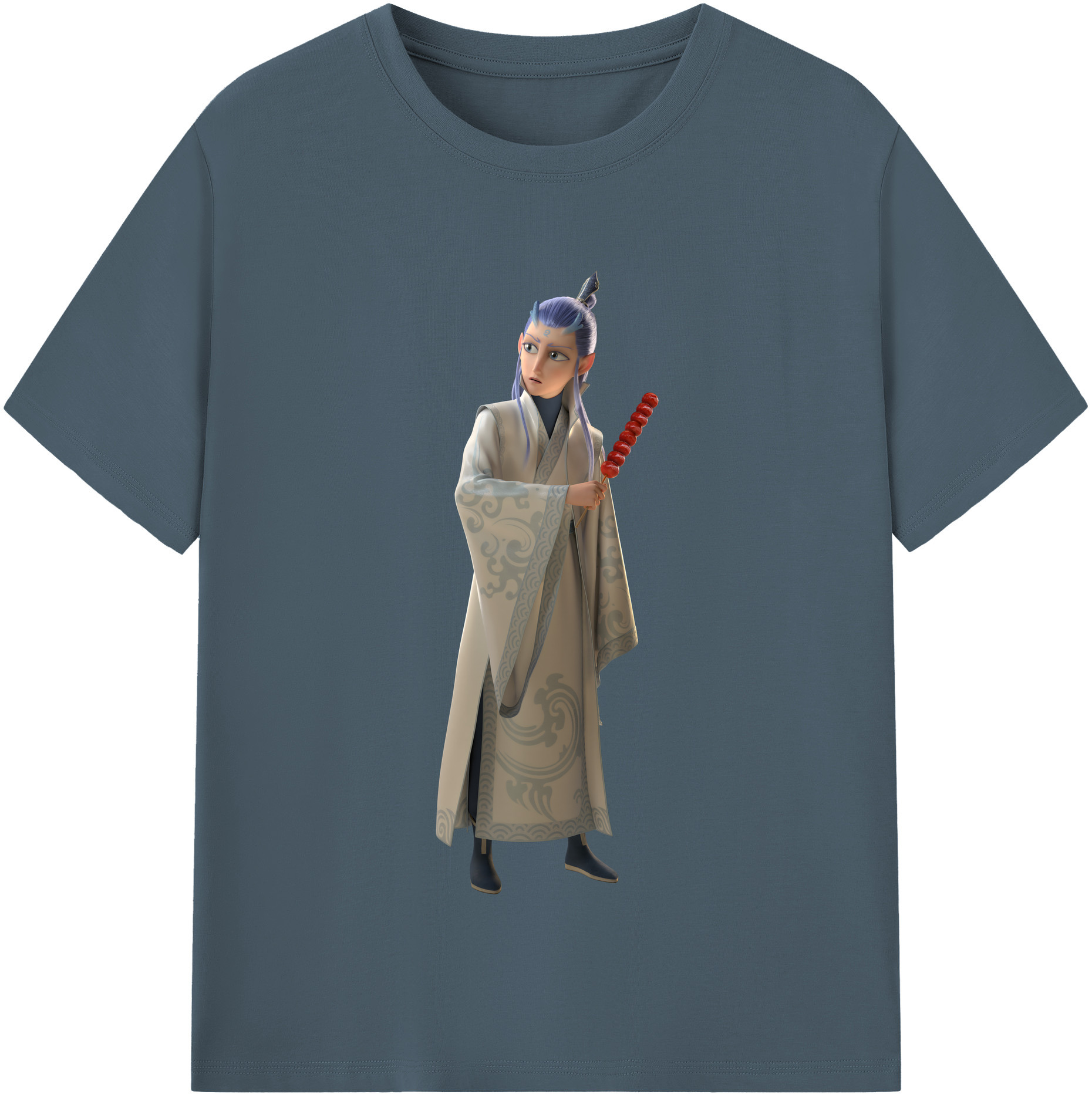 （画像用） Ne Zha 2 ナタ 魔童の大暴れ 綿100％半袖Tシャツ（フロントプリント）